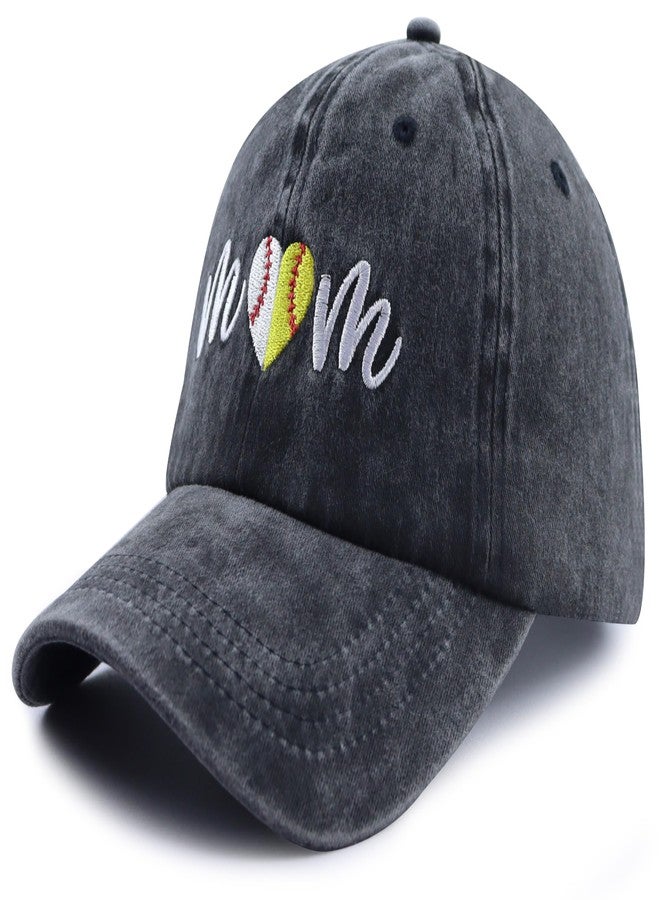Wsaztulp Softball Gifts for Women, Softball Mom Hat, Baseball Mom Accessories Baseball Cap, Christmas Mothers Day Birthday Gifts for New Mama Grandma Wife Aunt Black - Image 2
